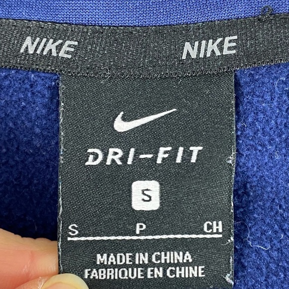 Nike Dri-fit blue long sleeve zippered athletic hoodie Men's size Small - Picture 5 of 11